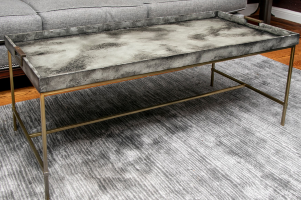 Tray Top Coffee Table With Brass Base