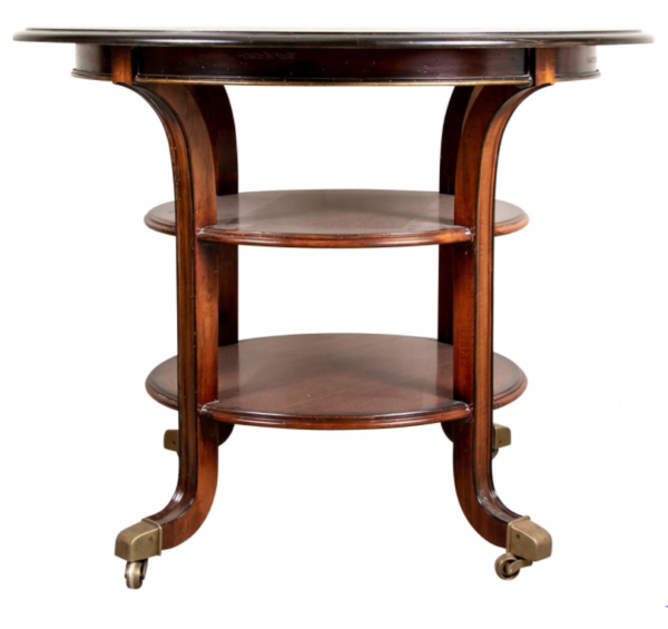 Three Tier Mahogany Inlaid Circular Center Table