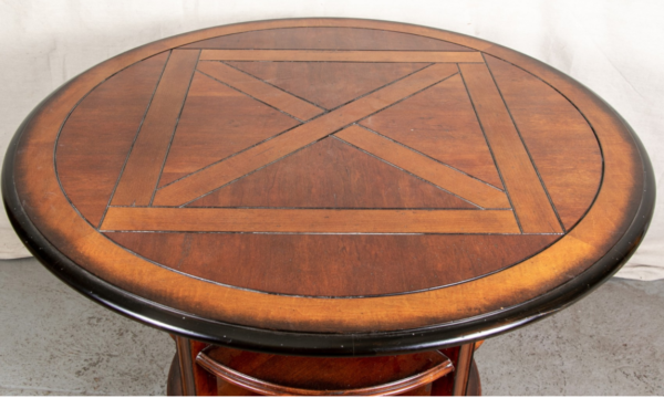 Three Tier Mahogany Inlaid Circular Center Table - Image 2