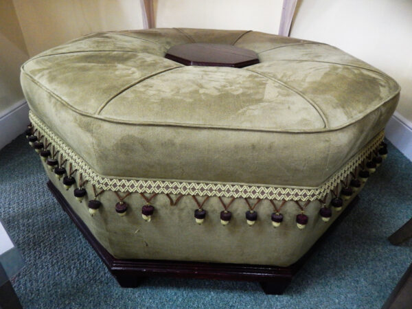 Sage Green Ultra Suede Octagonal Ottoman