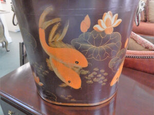 An Aquarium Painted Bucket on the Table Image