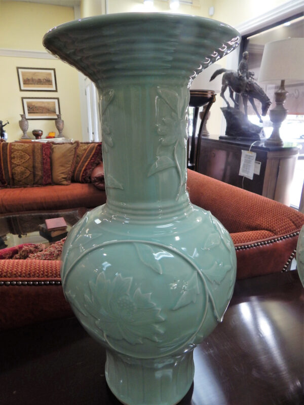 Chinese Floral Urn Vase - Image 2