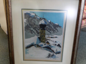 Hans Figura Colored Lithograph Of An Alpine Image