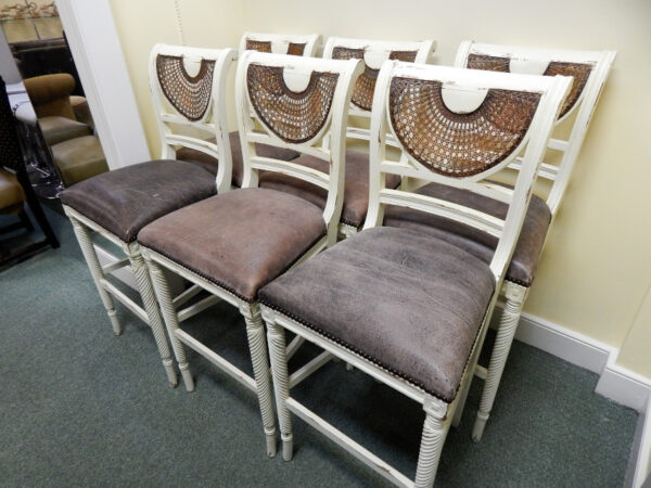 Group Of Six Regency Style Cane Back Stools - Image 4