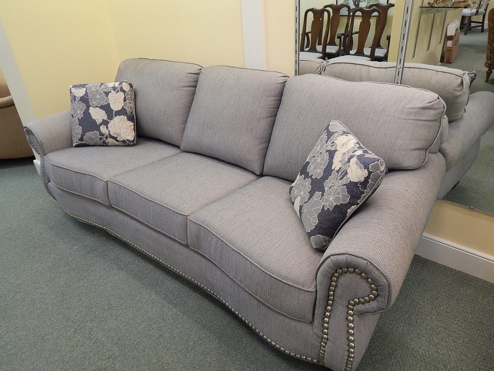 Grey\/Blue Sofa - Southern Comforts Fine Furniture Consignments, Inc.