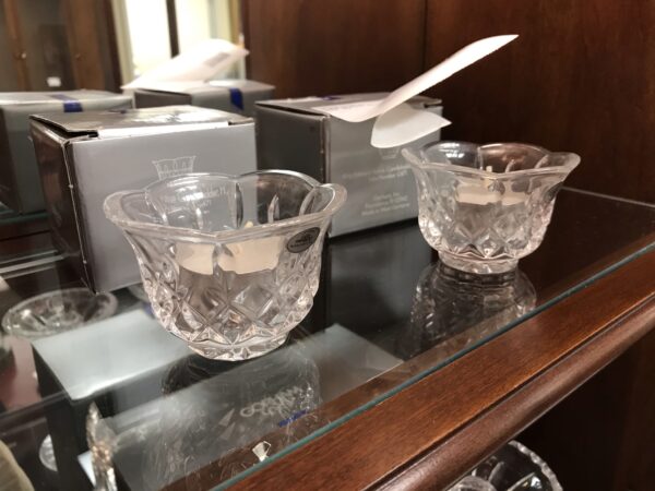 2 Gorham Crystal Small Candleholder