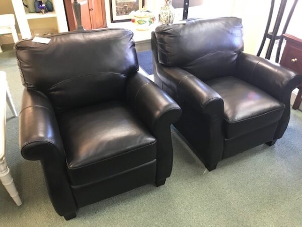 Lazzaro Black Leather Chairs - Image 2