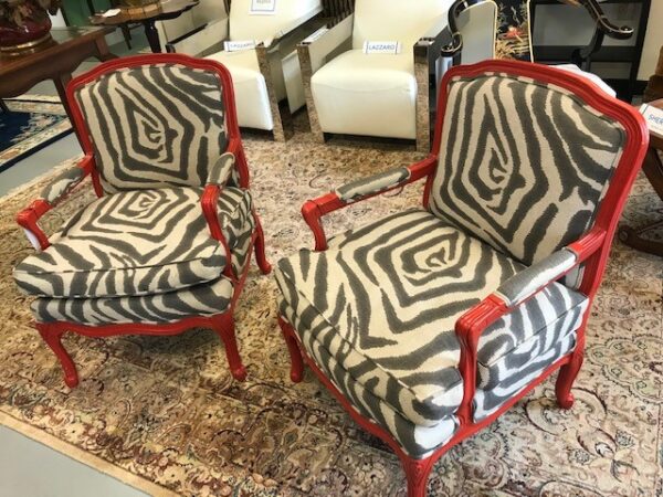 Zebra Red Frame Chairs - 2 in Stock - Sold Separately - Image 4