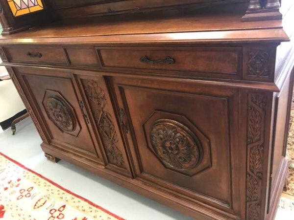 19th Century Walnut Cupboard - Leaded Glass - Image 3