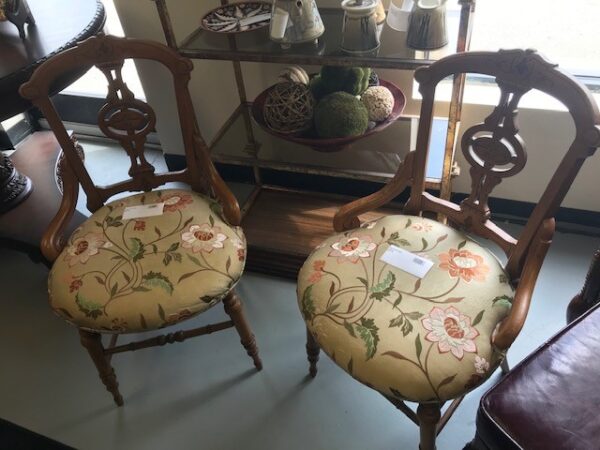 Antique Flower Print Chair