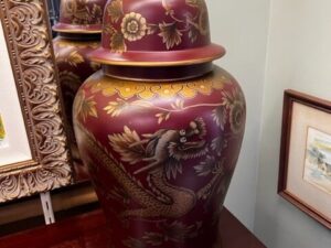 Pair of Chinoiserie Temple Jars for Sale Image