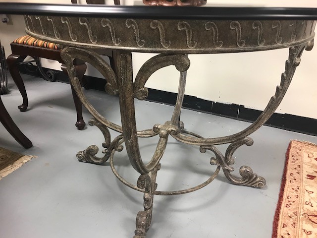 Round Iron Glass Table Southern Comforts Fine Furniture Consignments Inc 2944