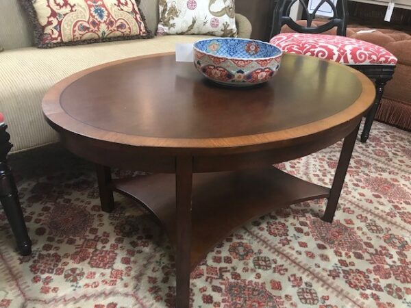 Inlaid Oval Coffee Table