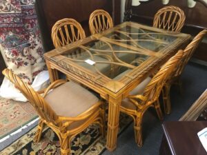 Picture of Bamboo Rattan Table With 6 Chairs