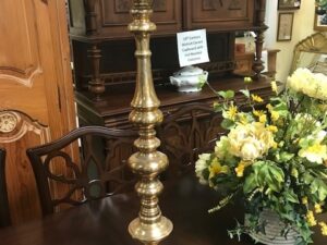 A Pair of Large Brass Candlesticks Image