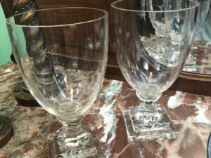 A Pair of Crystal Hurricane Candle Holders Image