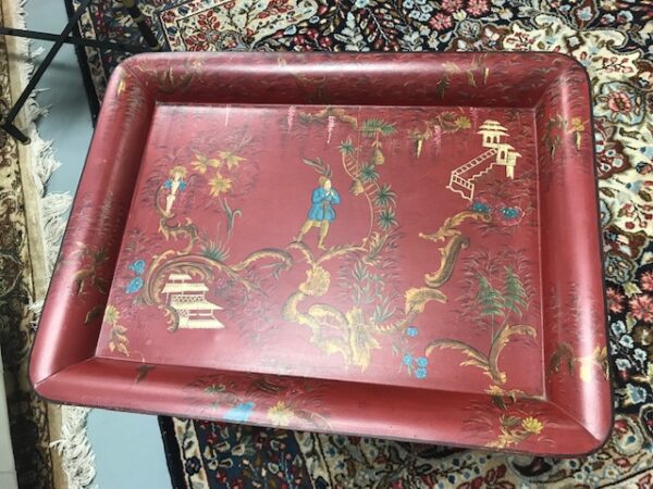 Asian Tray Table - Red - Image 2