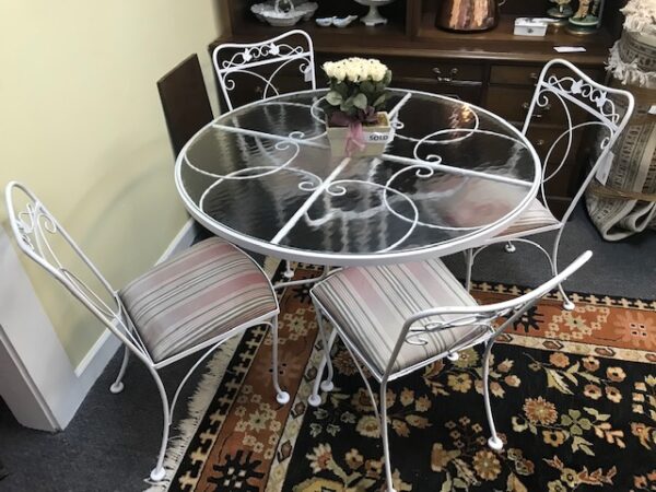 42" Patio Table + White Chairs - Image 4