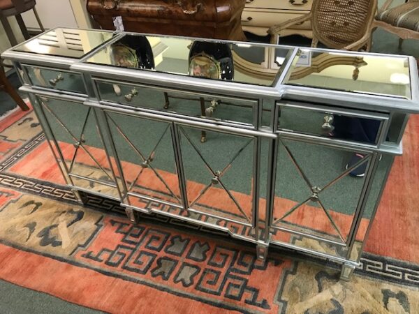 Hollywood Regency Mirrored Console - Image 4