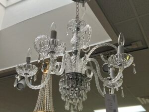 A Crystal Chandelier with Oval Lamps Image