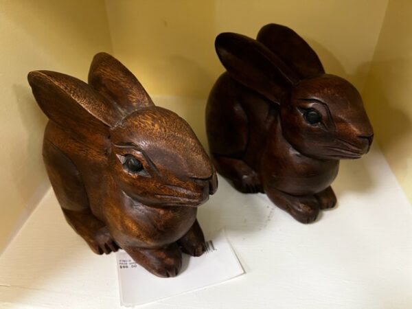 Pair of Wooden Rabbits