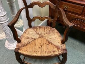 An Antique Wooden Chair with Back Support Image