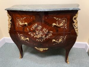 a French marble top commode