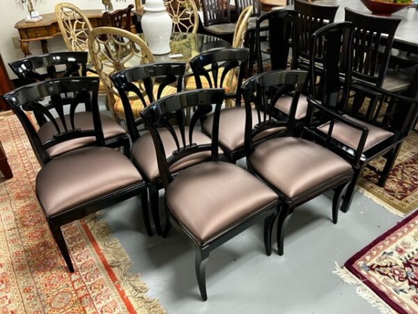 Picture of Luxurious Set of 8 Black Chairs