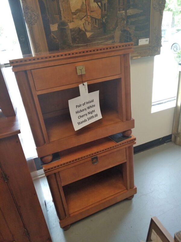 Hickory White Inlaid Cherry Nightstands