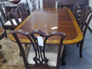 Councill furniture mahogany-banded inlaid table