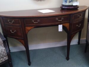 Mahogany-banded inlaid front sideboard