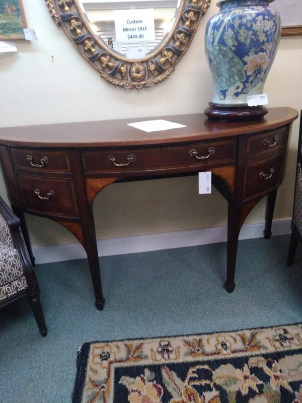 Mahogany-banded inlaid front sideboard