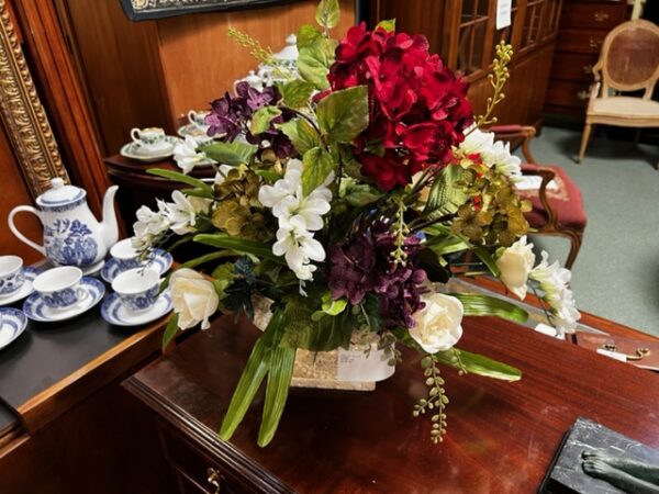 floral arrangement in a vintage vase