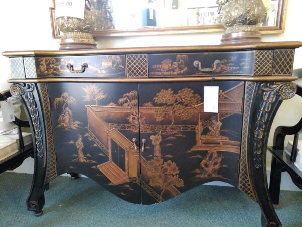 an Asian hand-painted chest