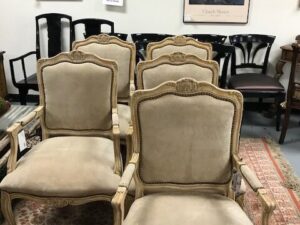 Antique Chairs with White Cushions Image