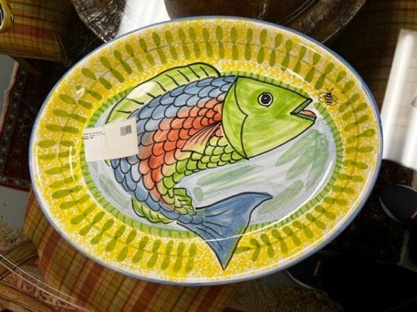 Oval Green/Blue Fish Plate