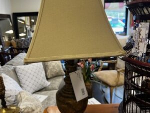 Cream Colored Lamp with Antique Bottom Image