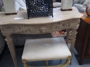 Whitewashed Demilune Modern History Table