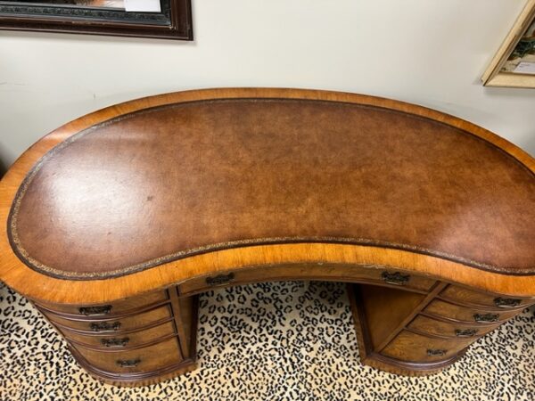 Banded and Burled Kidney Shaped Desk - Image 3