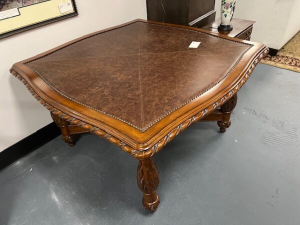 Leather Top Game Table