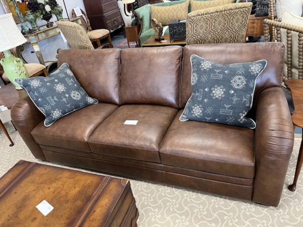 Brown Sofa/Chair with Ottoman