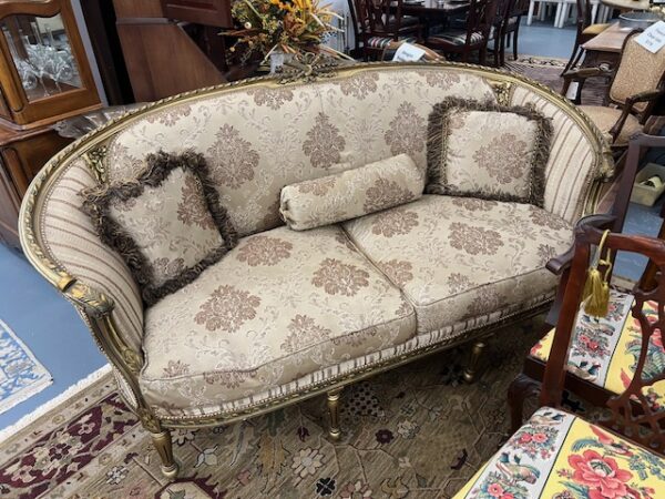 Rounded French Golden Sofa