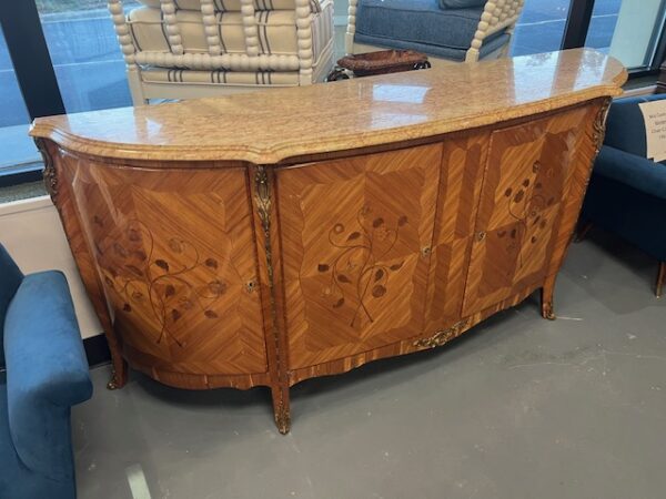 French Inlaid Marble Top Buffet